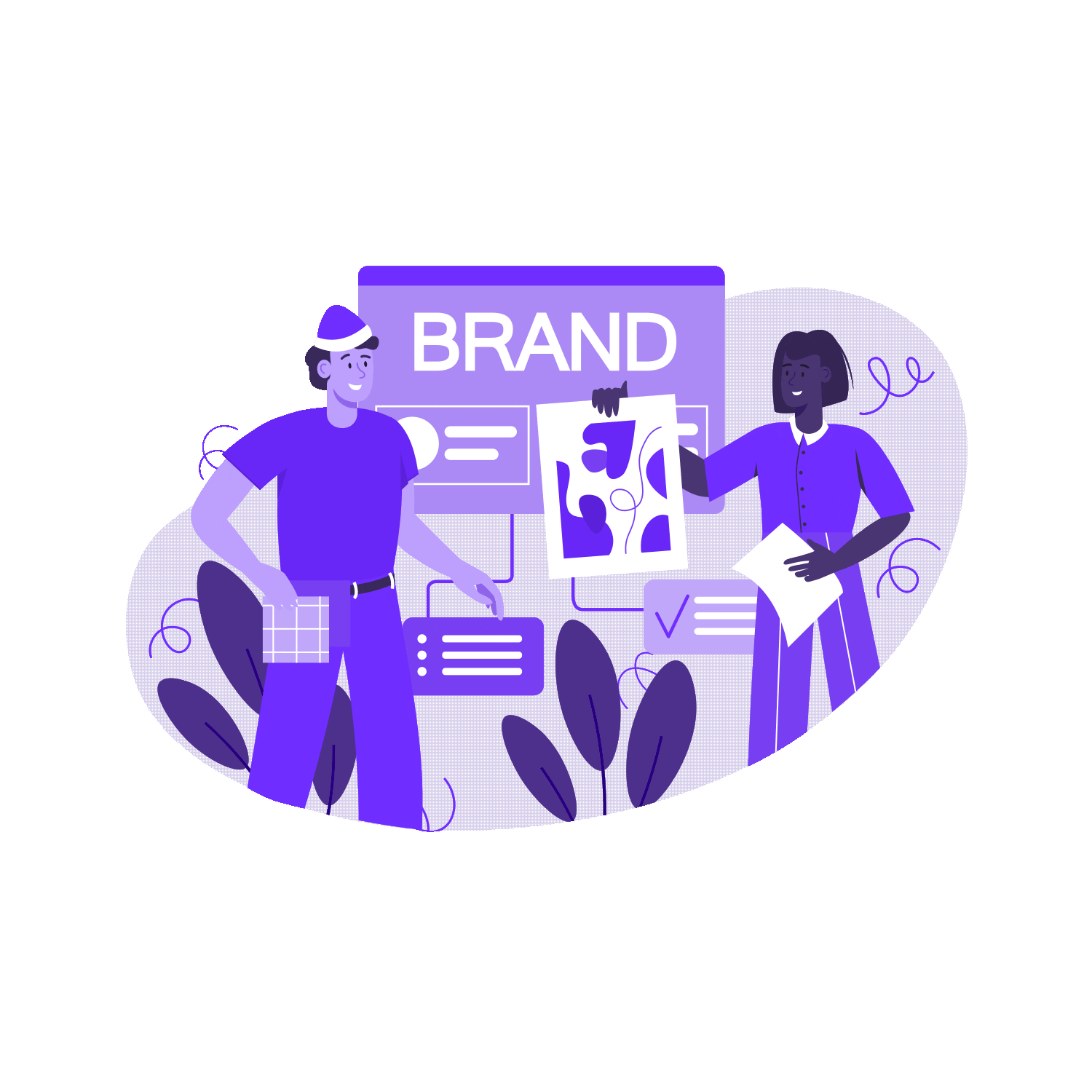 Design team working on brand designing